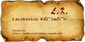 Laczkovics Kálmán névjegykártya